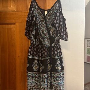 Xhilaration Black Tiered Romper Casual Resort Wear